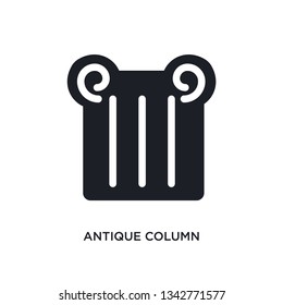 antique column isolated icon. simple element illustration from museum concept icons. antique column editable logo sign symbol design on white background. can be use for web and mobile
