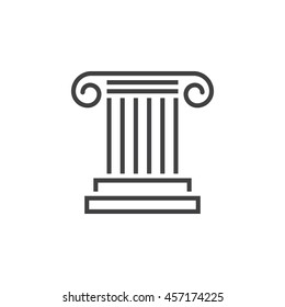 Antique Column Line Icon, Pillar Outline Vector Logo, Linear Pictogram Isolated On White, Pixel Perfect Illustration