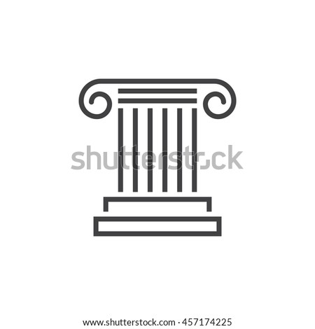 Antique Column line icon, pillar outline vector logo, linear pictogram isolated on white, pixel perfect illustration