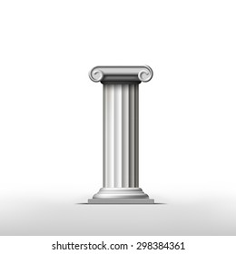 Antique column on a white background. Vector Image Stock.