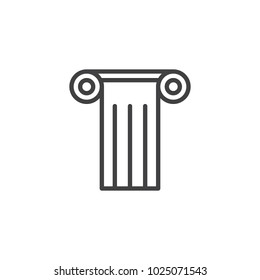 Antique column outline icon. linear style sign for mobile concept and web design. Ancient pillar simple line vector icon. Symbol, logo illustration. Pixel perfect vector graphics