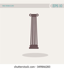 Antique column pillar vector icon. Ancient column icon.
