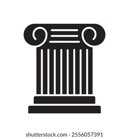 Antique Column vector flat icon, simple flat black trendy style illustration for web and app..eps