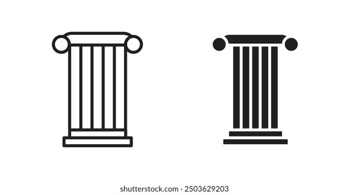 Antique Column vector icon in solid and outline style
