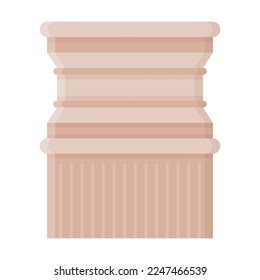 Antique column vector illustration. Greek or Roman stone or marble pillars, Corinthian or Ionic orders on white background. Architecture, history, ancient Greece concept
