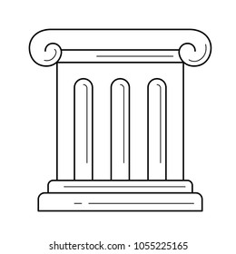 Antique column vector line icon isolated on white background. Antique column line icon for infographic, website or app. Icon designed on a grid system.