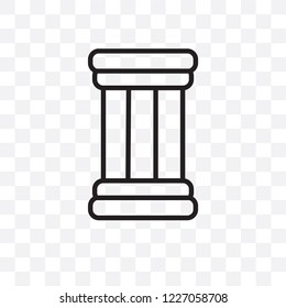 antique Column vector linear icon isolated on transparent background, antique Column transparency concept can be used for web and mobile