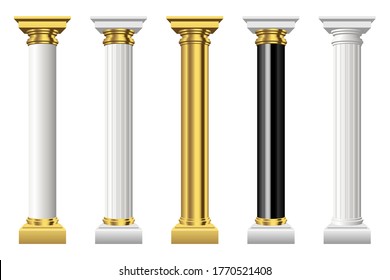 Antique columns vector design illustration isolated on white background