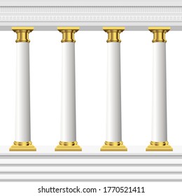 Antique columns vector design illustration isolated on white background
