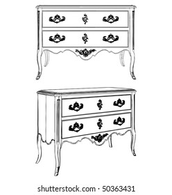 Antique Commode Vector 07