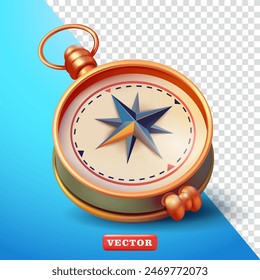 Antique compass. 3d vector, Suitable for design elements and game elements