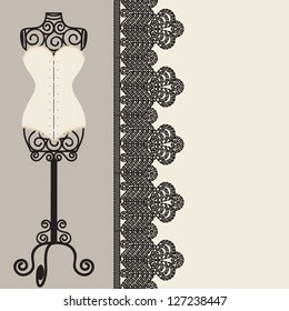 antique corset with lacing