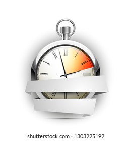 Antique Countdown vector icon band. Pocket Analog timer icons set, vector illustration, Old Clock picture banner, watch icon in stripe