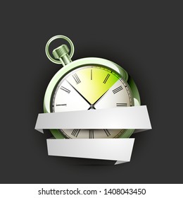 Antique Countdown vector icon band. Pocket Analog timer icons set, vector illustration, Old Clock picture banner, watch icon in stripe