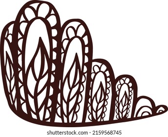Antique crown, kokoshnik retro illustration cartoon style