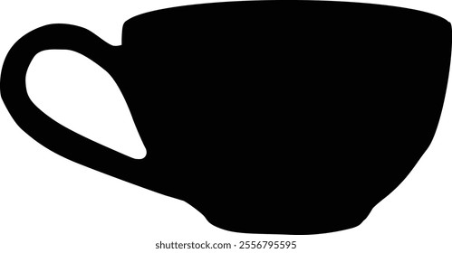 Antique cup vector silhouette on white background. Cup icon illustration design