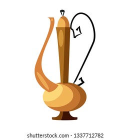 Antique decanter flat icon. Wine, water, ceramics. Greek vases concept. Vector illustration can be used for topics like Greece, history, archaeology