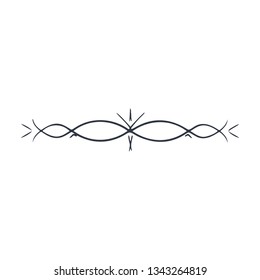 Antique decorative element, scroll element, page divider. Ornament. Vector illustration on white background