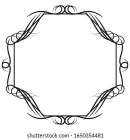  marco decorativo antiguo, ilustraciones caligráficas, datos vectoriales en blanco y negro