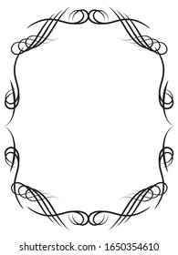 antique decorative frame, calligraphic illustrations, black and white vector data