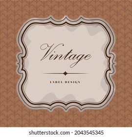 antique decorative label over pattern
