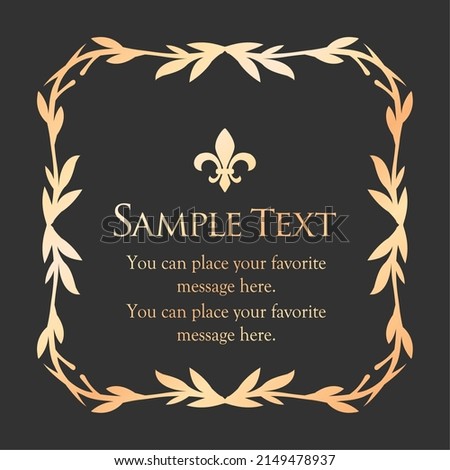 Antique decorative materials, vintage lines, rococo patterns, luxurious curves, organic lines of botanical motifs, decorative frameset for design