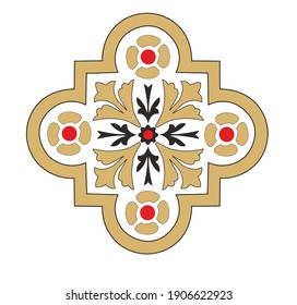 ANTIQUE DECORATIVE SYMBOLS IN CLASSIC ELEGANT STYLE WITH GOLD COLOR