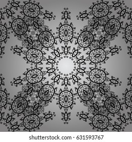 Antique dimen repeatable wallpaper. Dim element on gray background. Damask seamless repeating pattern. Dim floral ornament in baroque style.