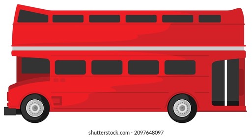 antique double decker bus illustration