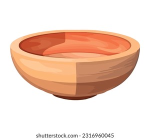 Antique earthenware bowl utensil icon isolated