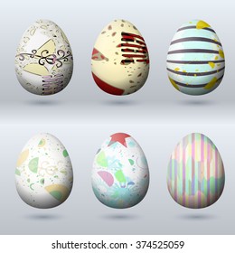 antique easter embryo design seal pattern set for greeting postcard satisfied easter laughing cute classic white holiday eggshell union texture formal isolated colorful spring season abstraction scene