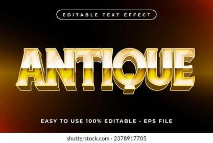 Antique editable text effect mock up use for logo and business brand, 3d typography template
