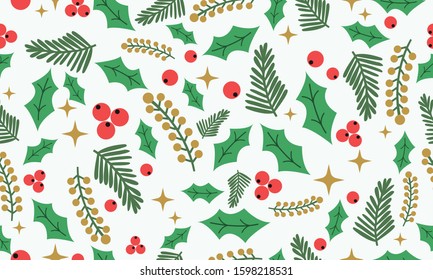 Antique and elegant template for Christmas, with leaf flower background.