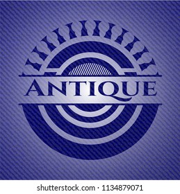 Antique emblem with denim high quality background