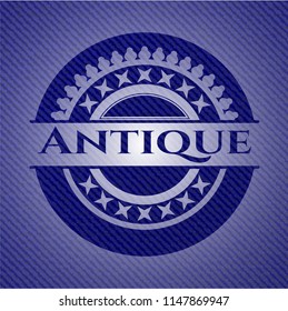 Antique emblem with denim texture