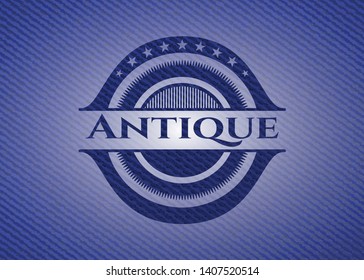 Antique emblem with jean background. Vector Illustration. Detailed.