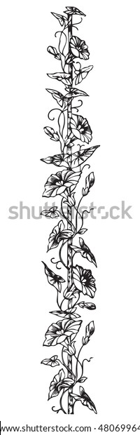 antique floral border engraving, scalable\
and editable vector\
illustration
