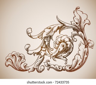 antique floral element