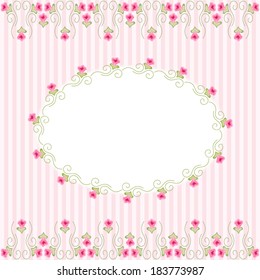 Antique floral frame in shabby chic style