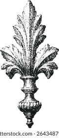 Antique floral ornament. Fine stippled effect. dot effect. Vintage look. Quality resource for any project.
