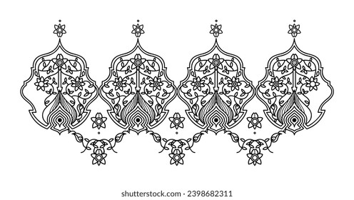 Antique floral vector in black colour