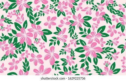 Antique flower pattern background for valentine, with leaf and floral seamless design.