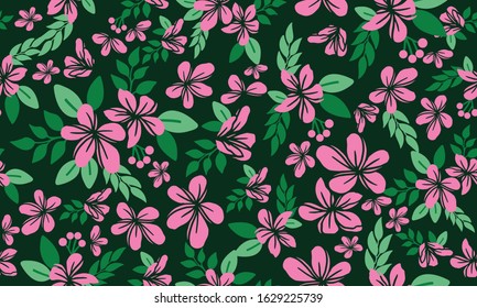 Antique flower pattern background for valentine, with leaf and floral seamless design.