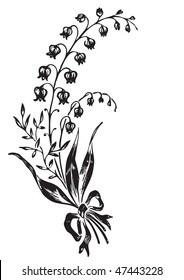antique flowers engraving, scalable and editable vector illustration