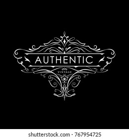 Antique frame badge design western label vintage border blackboard vector