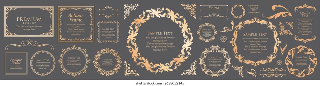 Antique Frame Design Collection: Vintage Decorative Frame Set