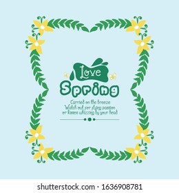Antique frame design with ornate leaf and floral, for love spring card design. Vector