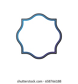 Antique frame with empty copy-space, vector emblem. Classic heraldic blank geometric shape. Retro style label, picture border.