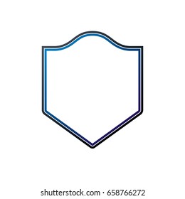 Antique frame with empty copy-space, vector security shield or shelter. Classic heraldic blank geometric shape. Retro style label, picture border.