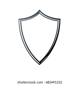 Antique frame with empty copy-space, vector security shield or shelter. Classic heraldic blank geometric shape. Retro style label, picture border.